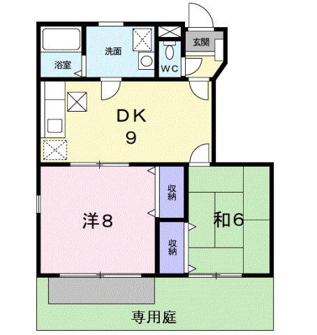 サンライズ(2DK/1階)の間取り写真