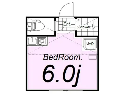 ユナイト岸谷ベネディット(ワンルーム/2階)の間取り写真