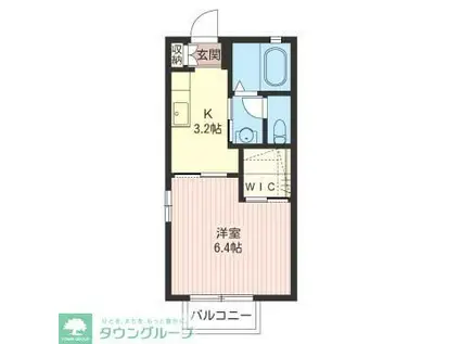 ステージベル(1K/1階)の間取り写真