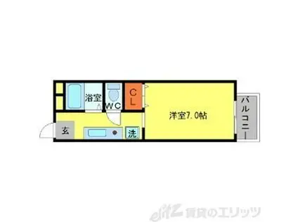 ヴィラプレフェールIIB棟(1K/2階)の間取り写真