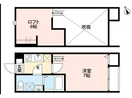 マクト上新井(1K/2階)の間取り写真