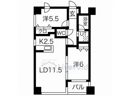 NOVA学園前(2LDK/4階)の間取り写真