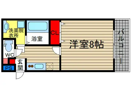 CASA都丘II(1K/3階)の間取り写真