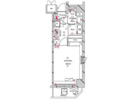 AQUA PRIME TOWER OSHIAGE(1K/5階)の間取り写真