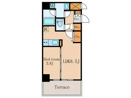 THE FORT RESIDENCES(1LDK/1階)の間取り写真