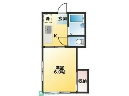 宏洋ハウス(1K/2階)の間取り写真