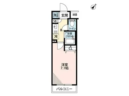 プレール日本橋三越前(1K/11階)の間取り写真