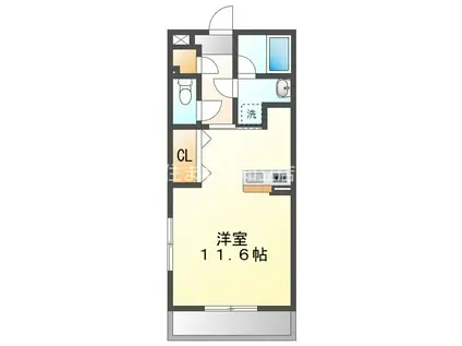 LAPIS2(1K/2階)の間取り写真