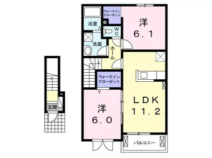 ワンビュライズ(2LDK/2階)の間取り写真