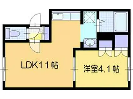 サングレース(1LDK/3階)の間取り写真