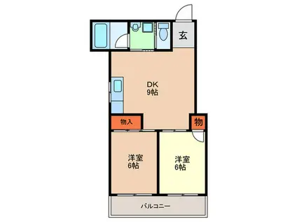 グランドールJUN(2DK/1階)の間取り写真