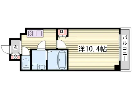 インタービレッジ土山Ⅱ番館(1K/4階)の間取り写真