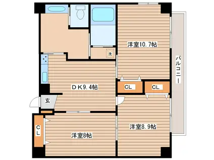 ヴィラ・サンタクララ(3DK/7階)の間取り写真