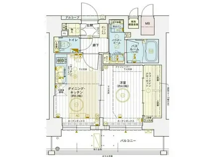 エステムコート難波VIエント(1DK/11階)の間取り写真