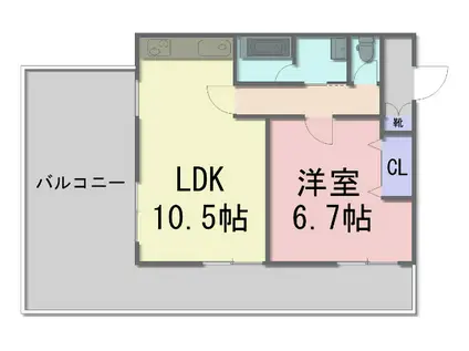 U・A・P FUJI(1LDK/6階)の間取り写真