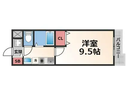 プリムヴェール(1K/5階)の間取り写真