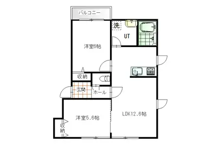 LA TOUR BELLA(2LDK/1階)の間取り写真