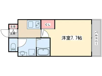 ラグゼ東三国プラス(1K/8階)の間取り写真