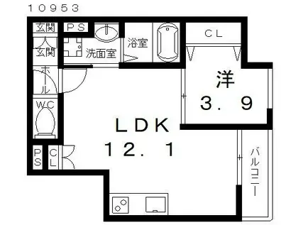 EIJU KOYAMA(1LDK/3階)の間取り写真