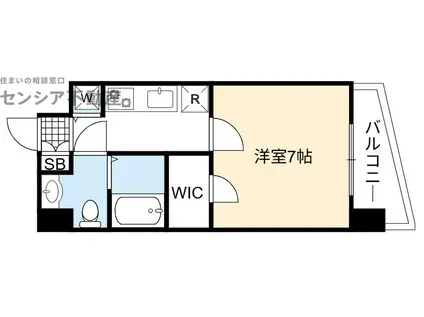 T`S SQUARE 大阪城(1K/2階)の間取り写真