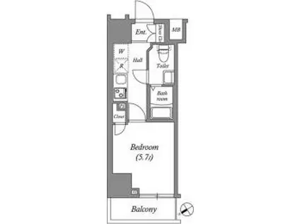 GENOVIAお花茶屋SKYGADEN(1K/4階)の間取り写真