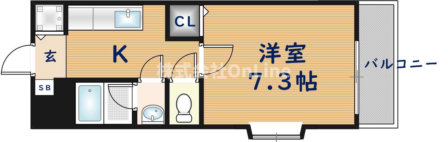 ベルドミール末広III番館(1K/2階)の間取り写真