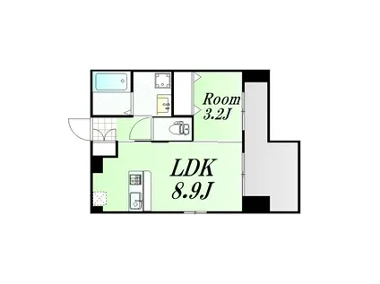 LUXE東三国ウエスト(1LDK/3階)の間取り写真