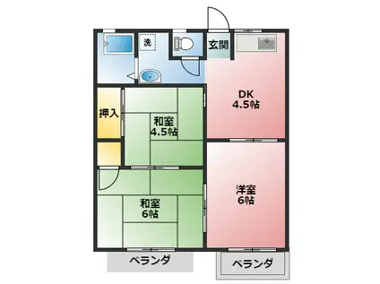 タウニィ裾野II(3DK/2階)の間取り写真