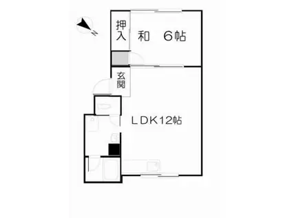 のざわビルB(1LDK/3階)の間取り写真