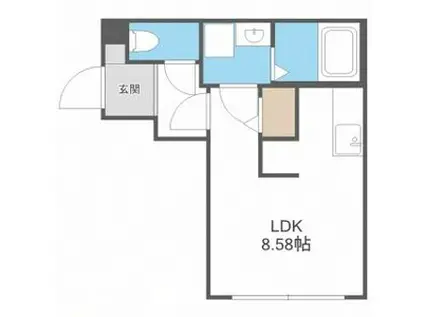 CLIMB36(1K/4階)の間取り写真