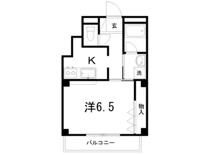 デュエル大川筋(1K/2階)の間取り写真
