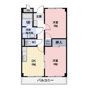 LIMPIASY(2DK/1階)の間取り写真