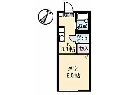 ゆうハイツ(1K/1階)の間取り写真