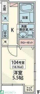 ブランフォードハウス(1K/1階)の間取り写真