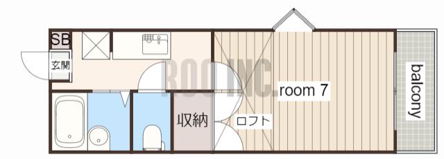 アーバンハイツ(1K/2階)の間取り写真