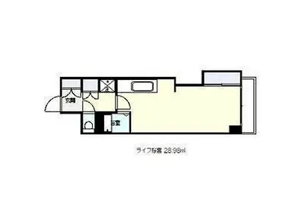 日宝ライフ桜宮(ワンルーム/2階)の間取り写真