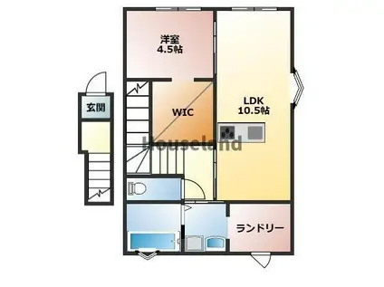 LEANARU加納(1LDK/1階)の間取り写真