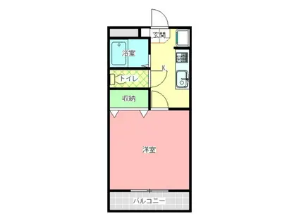 ボヌール・アイ(1K/2階)の間取り写真