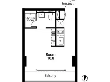 THROUGH(ワンルーム/5階)の間取り写真