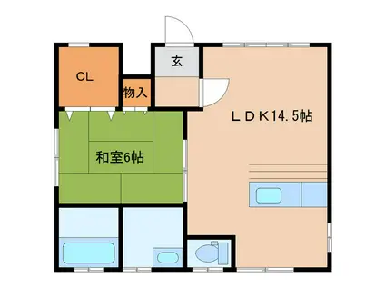 アサヒハイツ(1LDK/1階)の間取り写真