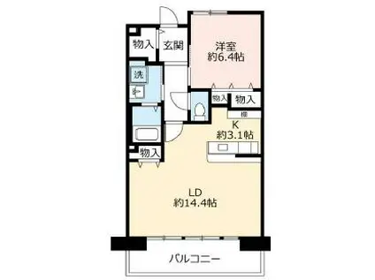 UR 浜甲子園さくら街15(1LDK/10階)の間取り写真