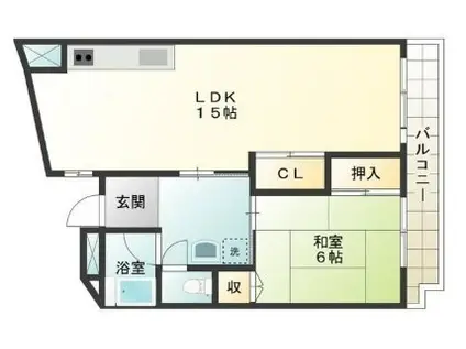 上高田四丁目団地1号棟(1LDK/2階)の間取り写真