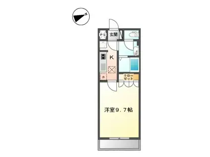 メゾン・アムール銀谷(1K/1階)の間取り写真