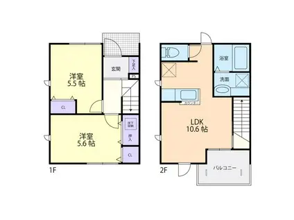 PRIME ANNEX(2LDK/1階)の間取り写真