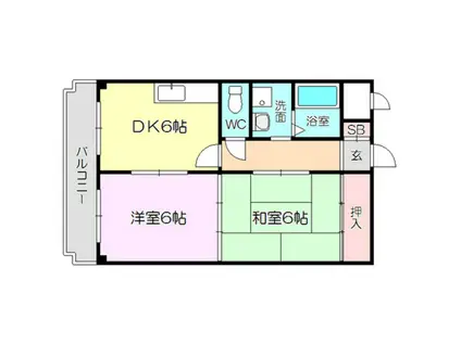 ルガル・デ・レイナ(2DK/2階)の間取り写真