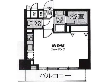 パインコート梅屋敷(ワンルーム/6階)の間取り写真