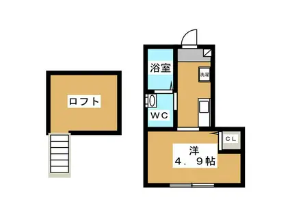 ヒルズハウス町田(1K/2階)の間取り写真