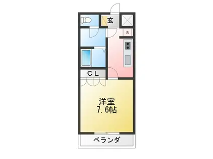 コスモ高原(1K/1階)の間取り写真