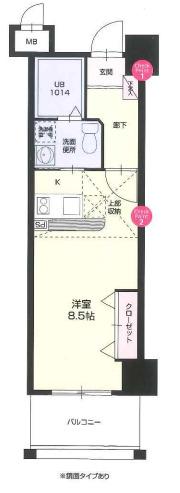 NO.67 BENEFIT 21 博多(1K/9階)の間取り写真
