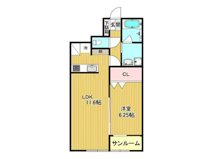 ル・グラン(1LDK/1階)の間取り写真